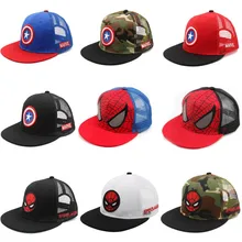 Doitbest crianças hip hop boné de beisebol capitão spiderman verão crianças chapéu de sol meninos meninas malha snapback bonés para 2-9 anos de idade(China)