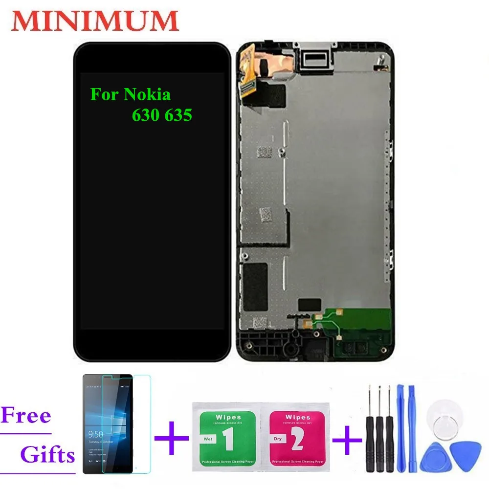 

For Nokia Lumia 630 635 4.5" LCD Display Touch Screen Digitizer Assembly With Frame For Nokia N630 N635 RM-977 RM-978 LCDs