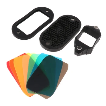 

Universal Honeycomb Grid with 7 Color Flash Strobe Reflector Gels Kit for Speedlite