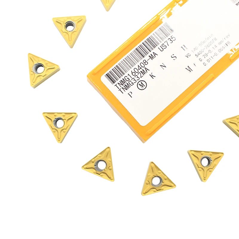 

10PCS TNMG160408 MA US735 External Turning Tools Carbide insert TNMG160408 Lathe cutter Tool turning insert
