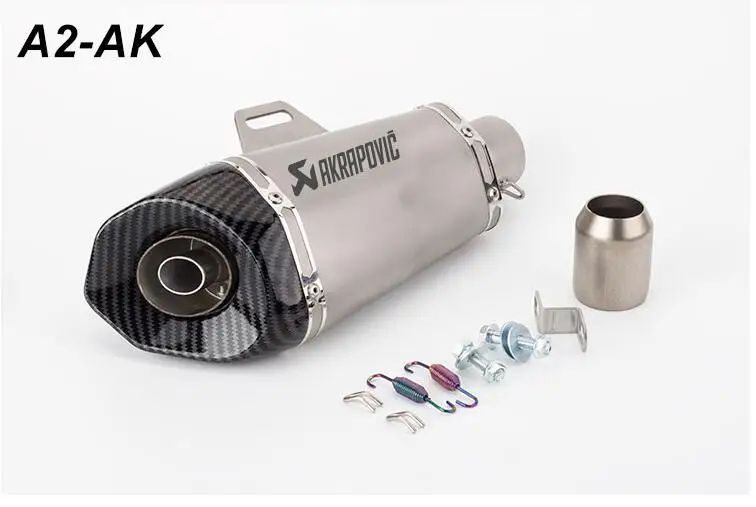 Мотоцикл модифицированный Akrapovic выхлопная труба большая Шестигранная выхлопная труба с DB killer forZ250 GSXR250 RC390 TRK502 Z900 MT-09 - Цвет: A2-AK
