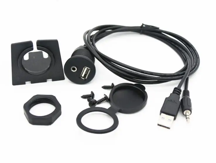 200 шт приборной панели автомобиля Moto панель скрытого монтажа USB 2,0 3,5 мм M/F AUX удлинитель кабеля приборной панели для мотоцикла