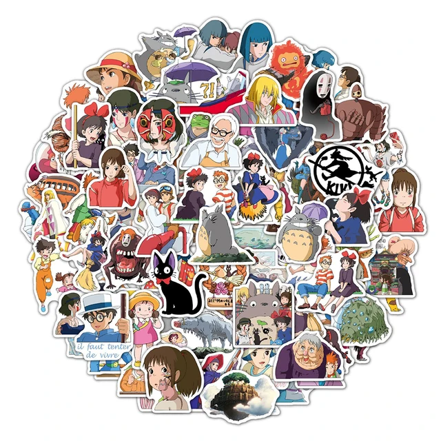 10/30/50/100pcs Ghibli Hayao Miyazaki Anime Stickers Totoro Spirited Away Kids Cartoon Stickers for Laptop Phone Fridge Diary 2