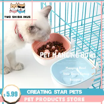 

Pet Hanging Bowl Portable Puppy Kitten Feeding Food Bowls Puppy Slow Down Eating Feeder Dish Prevent Obesity Dogs Supplies