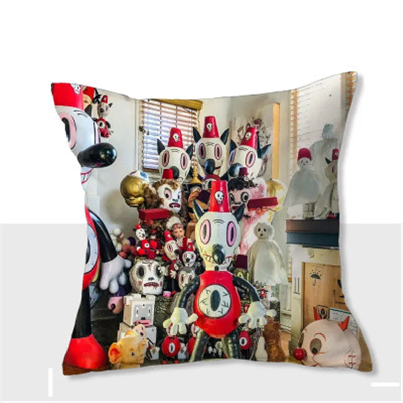 Gary Baseman Toby мультяшная короткая плюшевая подушка для гостиной диван пуховая подушка офисная Подушка для сна мягкая игрушка X2439 - Цвет: 60X60CM