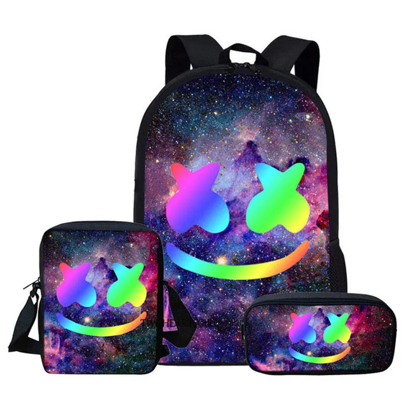School-Backpack Book-Bags Teenage Galaxy Mochila 3d-Print Girls Student Cute for Boys