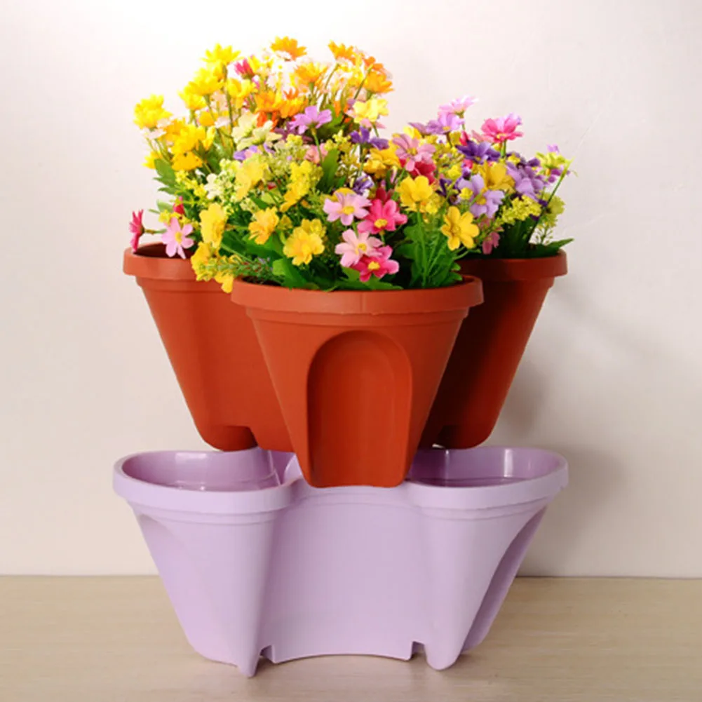 

Hot 3D Flower Pot Strawberry Basin Multi-layer Superimposed Corrosion Resistant Not Easily Deformed PLD