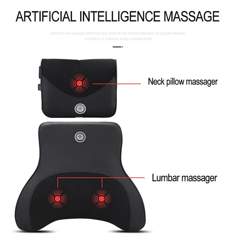 JINSERTA 자동차 마사지 목 지지 베개, 좌석 등받이 지지 머리 받침 베개, 시뮬레이션 인간 마사지 여행 베개 액세서리