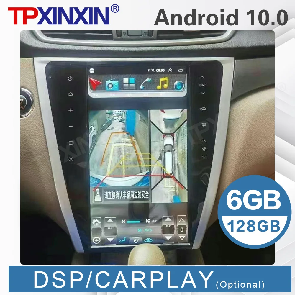 For Nissan X-trail Qashqai Rouge 2013 - 2020 Android Tesla Vertical Screen Car Stereo Radio Multimedia Player Carplay GPS 13.6" |