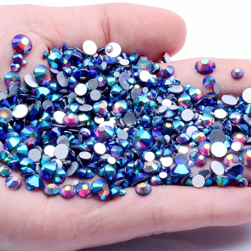 

Amethyst AB Rhinestones Flat Back Non Hot-fix Glitter Nail Stones Crystals DIY 3d Nail Art Phones Decorations Supplies