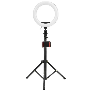 

selfie light 8Inch Live LED Ring Selfie Fill Light Set with Phone Clip Adjustable Tripod 3 Lighting Modes ringlight