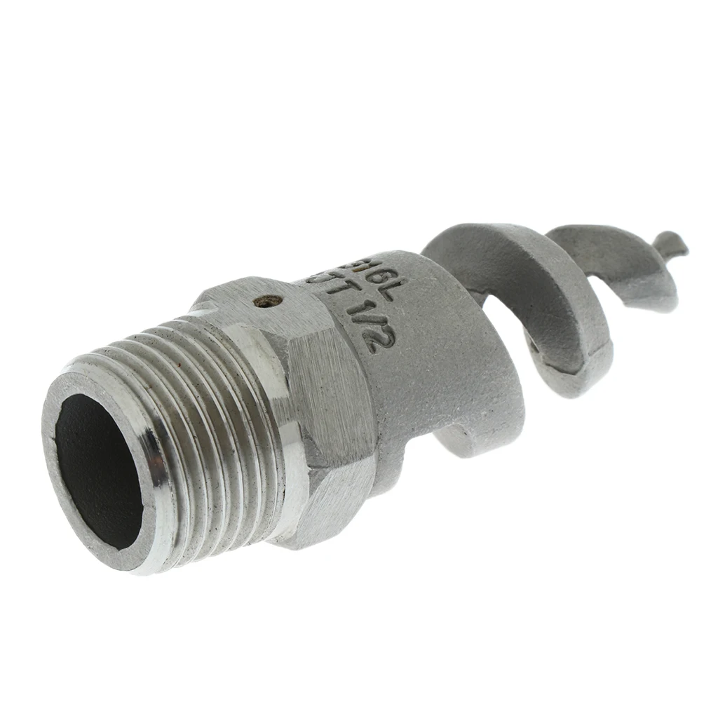 1/2 inch Male Stainless Steel Spiral Atomization Sparge Nozzle, 120 Degree
