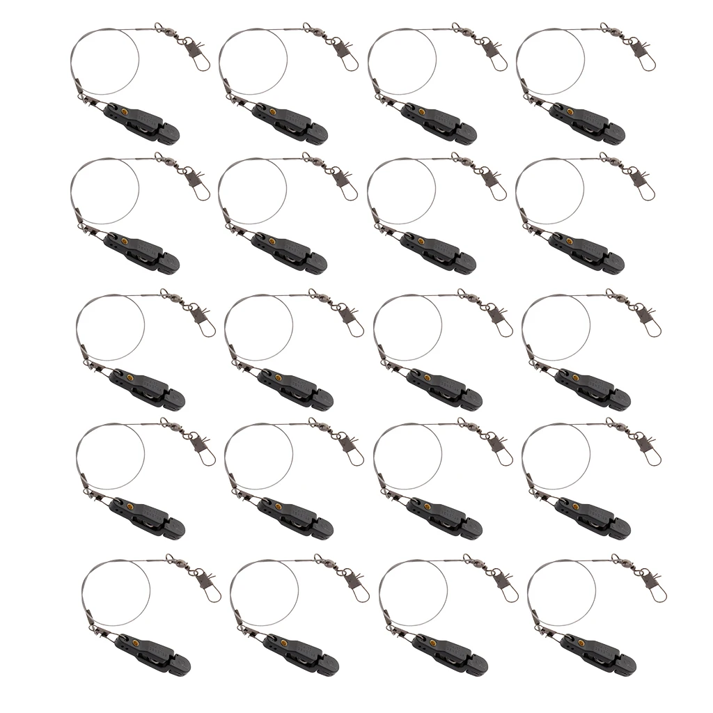 20pcs Snap Release Clip with Leader for Outriggers leader 1.0 weekly leader