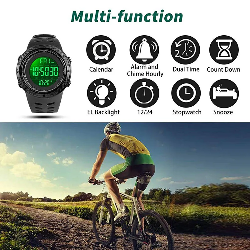 5 PCS/Set SKMEI Chrono Digital Watches Mens Sport Countdown Wristwatches Men 2 time Alarm Clock Watches Male reloj hombre 1251 sports watches