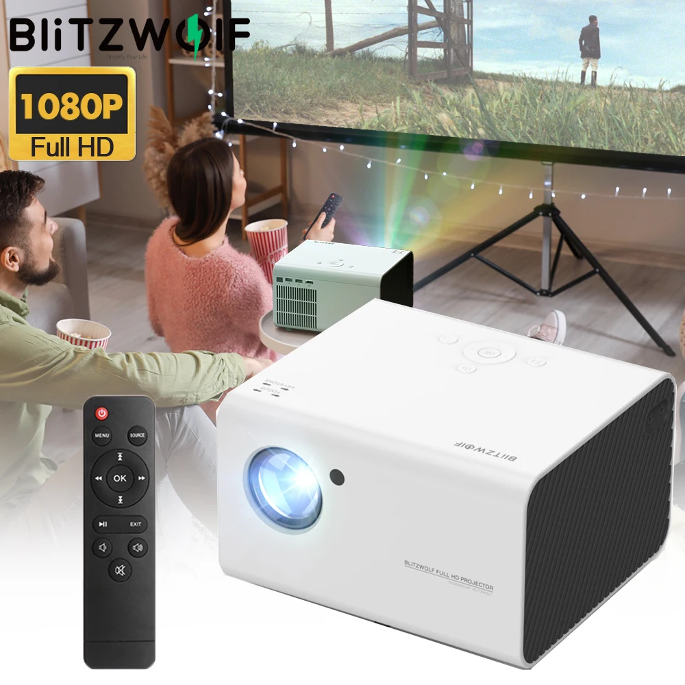 BlitzWolf BW-VP14 1080P ЖК-смарт-проектор WIFI Смартфон Full HD Беспроводное зеркальное