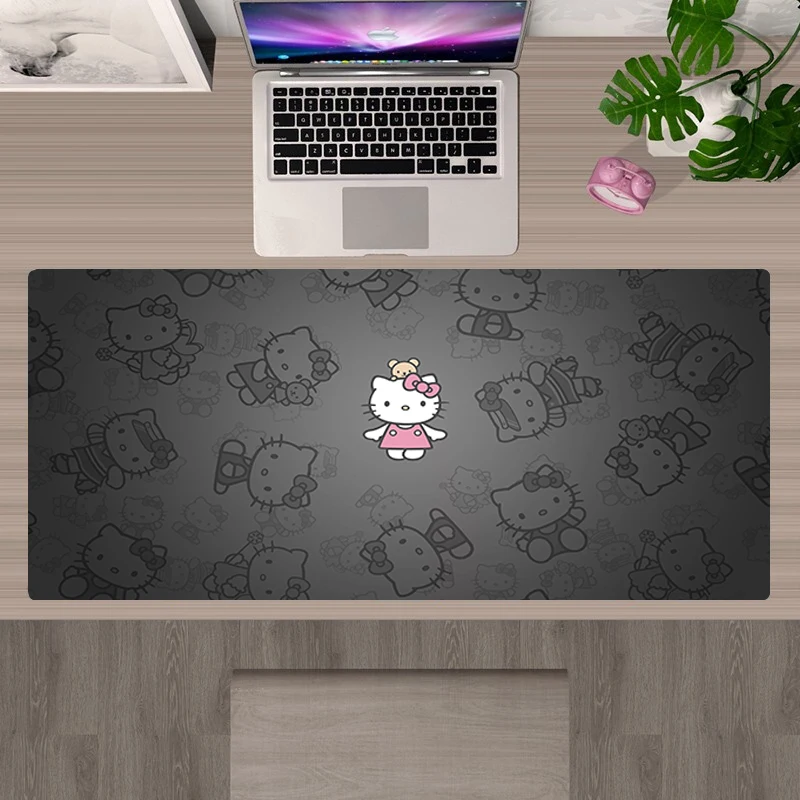 XXL Mousepad Cute Kawaii Hellos Cat Kitties Gaming Accessories Mouse Mat Pad Gamer Mausepad Deskmat Tappetino 60x30 | Компьютеры и