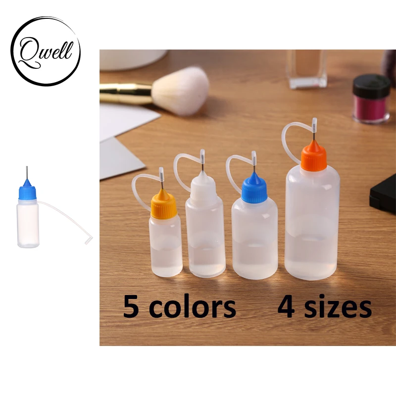 5Pcs/set 10/20/30/60Ml Needle Tip Glue Applicator Bottle for Paper