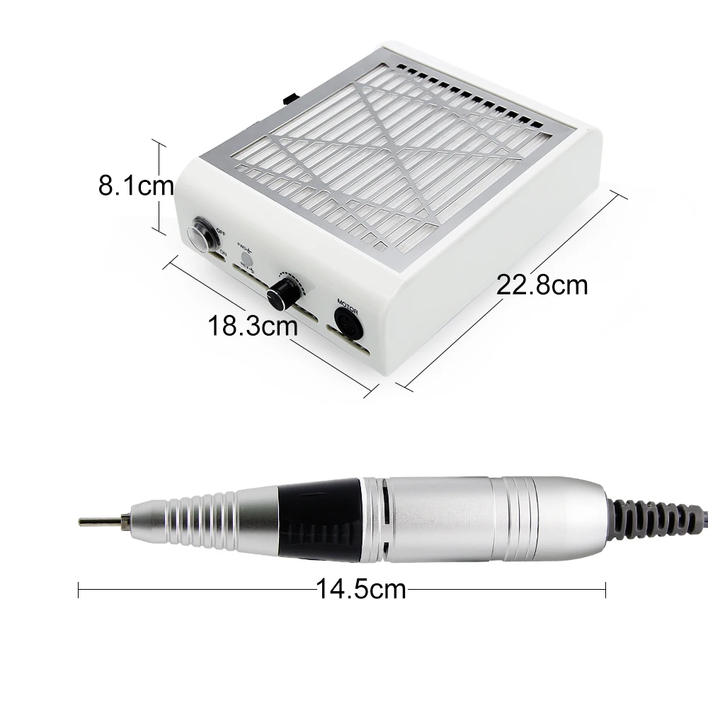 60 Вт 2 в 1 дрель для ногтей 35000 об/мин с пылесборником для ногтей пылесос для маникюра