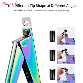 

Rainbow Acrylic UV Gel False Nails Tip Cutter False Nail Edge Manicure Clippers For Square Round Shape French Nail Tips Design