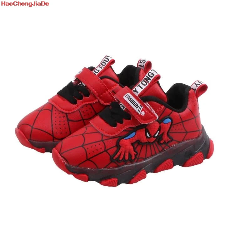 Led luminous Spiderman Kids Shoes for boys girls Light Children Luminous baby Sneakers sport Boy Girl Led Light Shoes