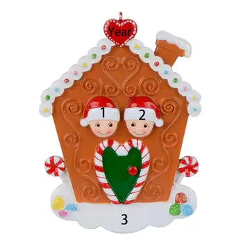 

Wholesale Resin Maxora Gingerbread House Family of 2 Personalized Ornament for Christmas, New Year decoration, gift, keepsakes