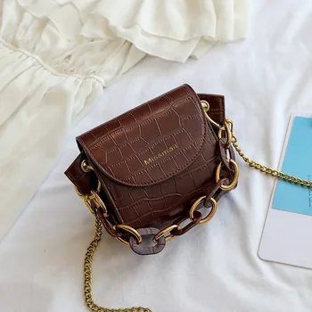 

Ladies' Shoulder Bag Mini Leather Crossbody Bags for Women New Luxury Designer Crocodile Pattern Female Messenger Flap Bag Sac