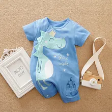 Barboteuse de dessin animé pour bébé fille et garçon de 3 à 18 mois, vêtements chauds d'automne et d'hiver, combinaison en molleton de dinosaure mignon 
