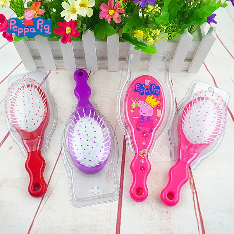 Peppa Pig-peine cojín de aire de dibujos animados para niña, figuras de Anime, juguetes de masaje para el cuidado del cabello para niña, regalos de navidad