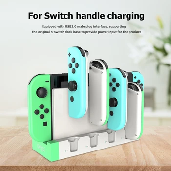 

iPega PG-9186A Game Controller Charger Charging Station Stand for Nintendo Switch Joy Con Green Color for Animal Crossing NS