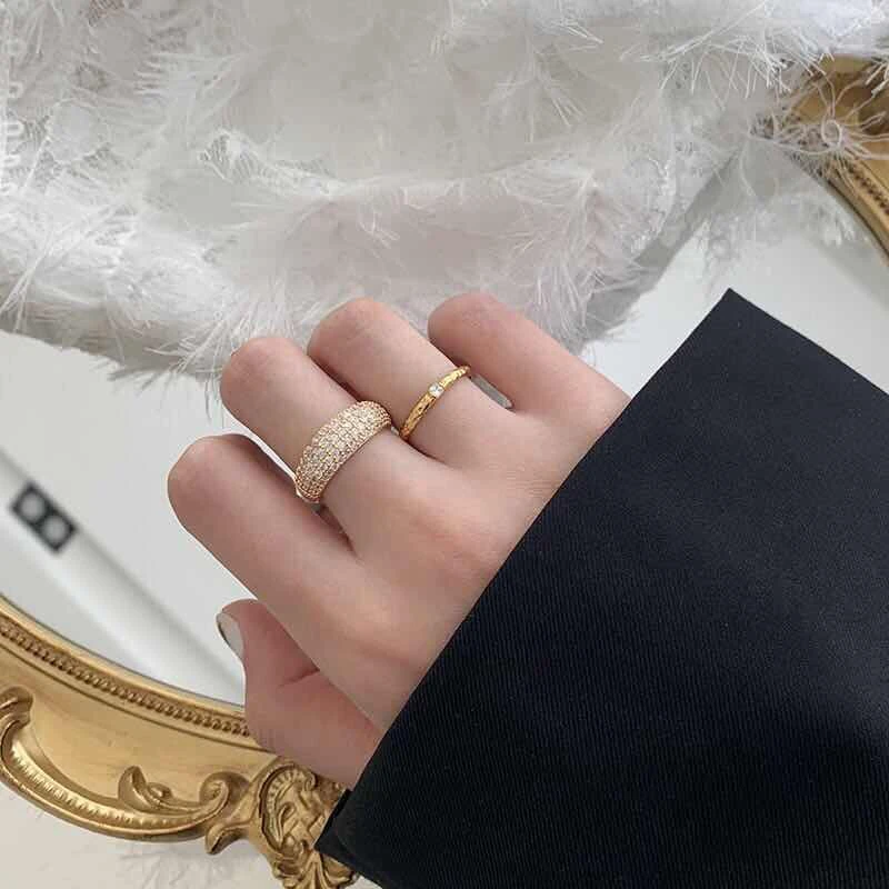 New Fashion Shiny Rhinestone Luxury Rings For Women Engagement Ring Simulated Pearl Simple Finger Charm anillos mujer | Украшения и