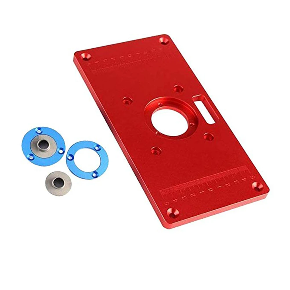

Woodworking Slotting Wood Milling Guide Multifunction Aluminum Router Table Insert Plate Trimming Machine Flip Plate