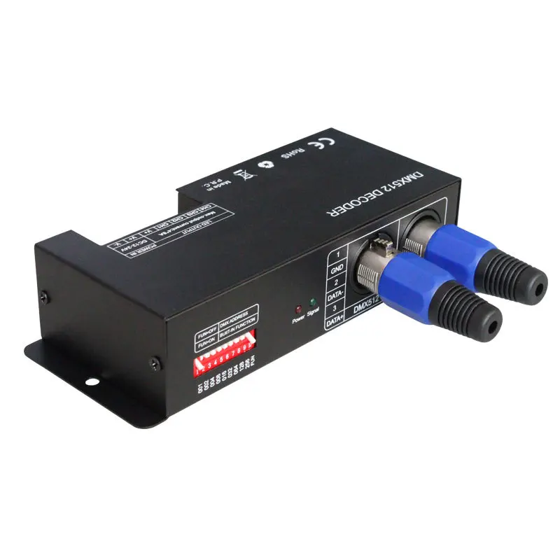 4CH DC12-24V RGBW DMX 512 декодер светодиодный контроллер, RGB светодиодный DMX512 декодер 4 канала x 8A для светодиодных лент светильник