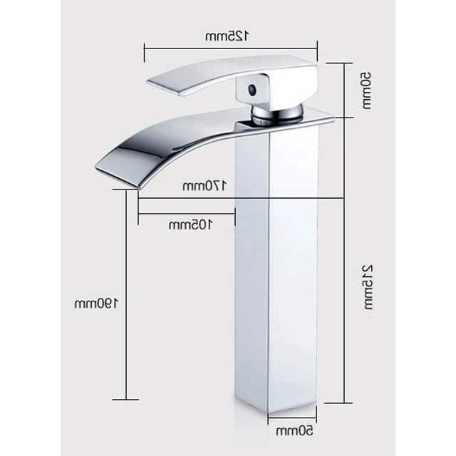 chrome B tap Senlesen водопад ванная комната кран Горячая бортике хром латунь раковины Смеситель горячей и холодной воды - Цвет: chrome B tap
