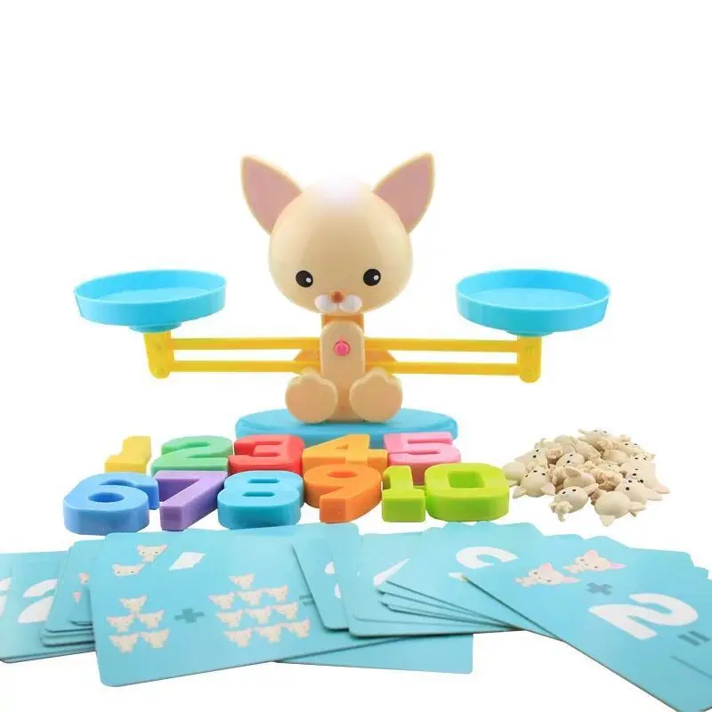 Montessori Math Match Game Board Toys Monkey Puppy Balancing Scale Number Balance Games Baby Learning Toy Animal Action Figures Montessori Math Match Game Board Toys Monkey Puppy Balancing Scale Number Balance Games Baby Learning Toy Animal Action Figures