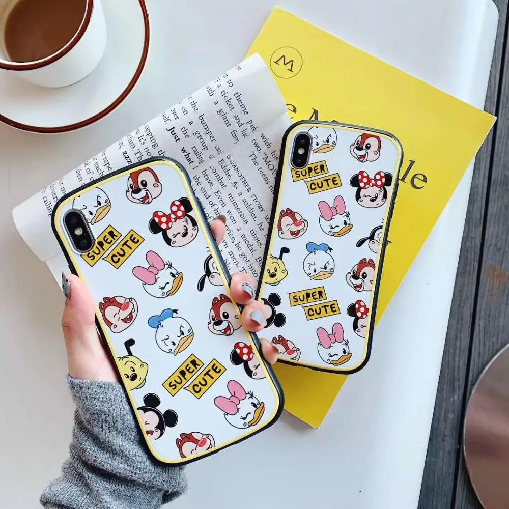 

Super cute Minnie steel tooth squirrel Chip Dale curved anti-drop silicone cover for 11Pro MAX XR 11Pro XS 7 8plus X phone cases