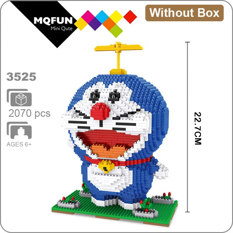 ZMS 3525 Without Box ZMS аниме мультфильм Дораэмон зима снег синий кот дорами желтый домашнее животное для девочки животное 3D модель DIY Алмаз Мини строительные блоки игрушка - Цвет: ZMS 3525 Without Box