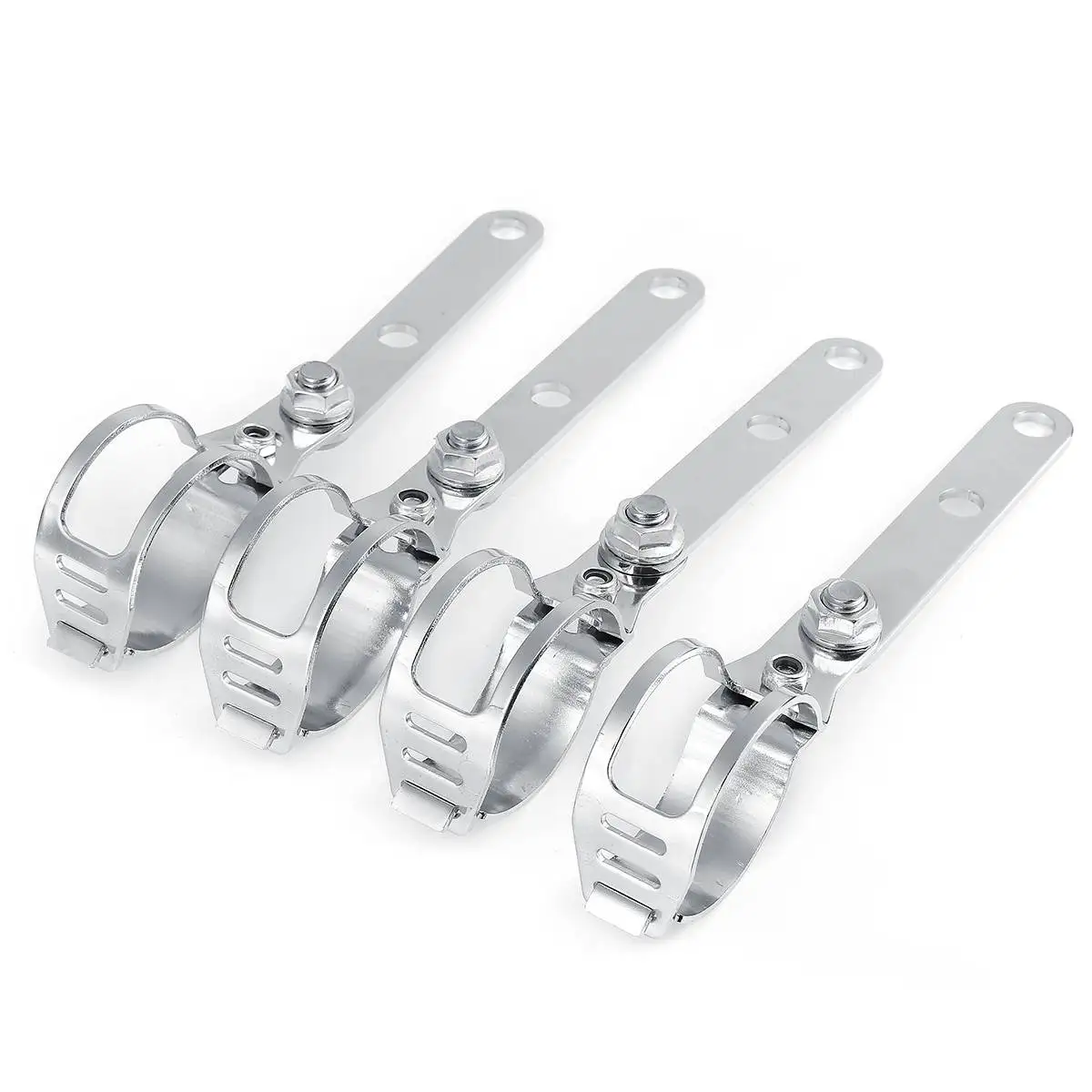 Chrome 41-51mm 28-41 мм 41-51 мм Универсальный кронштейн для мотоцикла, мотоцикла, фары, монтажный регулятор, зажим для крепления вилки, черный держатель фары - Цвет: Chrome 41-51mm