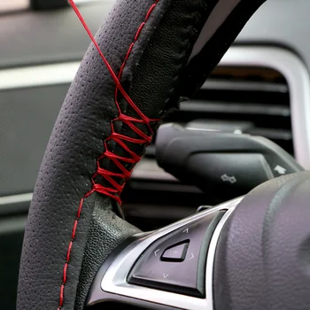 

DIY Steering Wheel Covers Leather braid on the steering-wheel For Solaris ix35 i20 i30 i40 HYUNDAI Tucson CRETA Santa fe