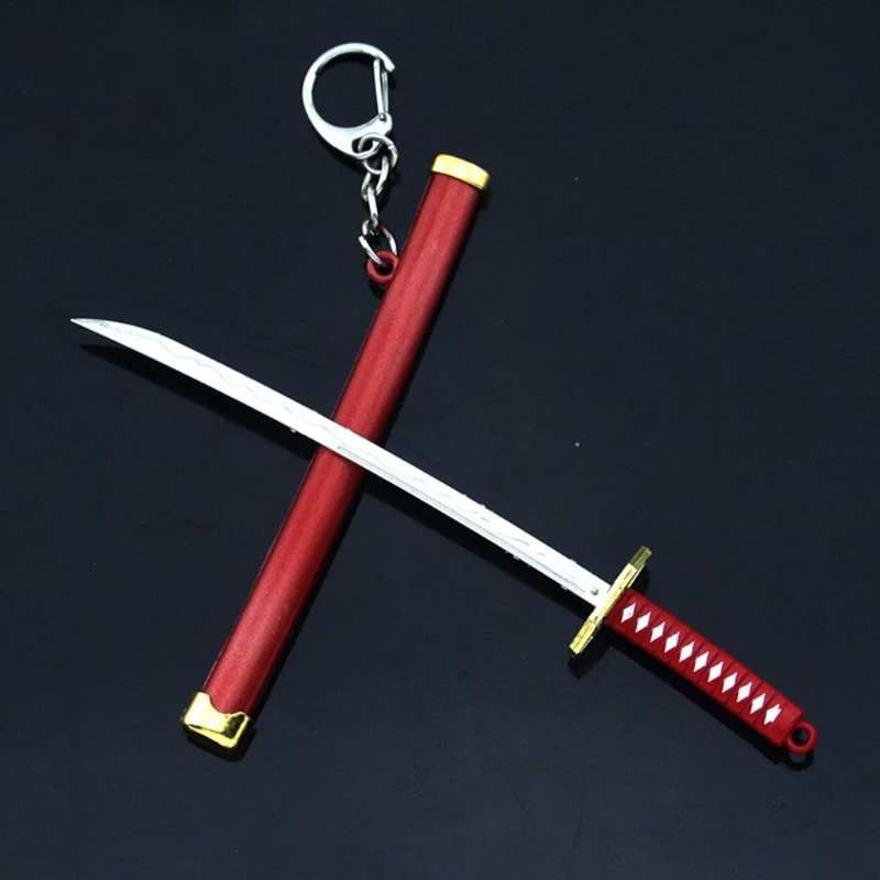 1 PC Anime Peripheral Gift Famous Knife Keychain Metal Demon Slayer Sword Katana Ghost Blade Metal Pendant Keyrings Decor