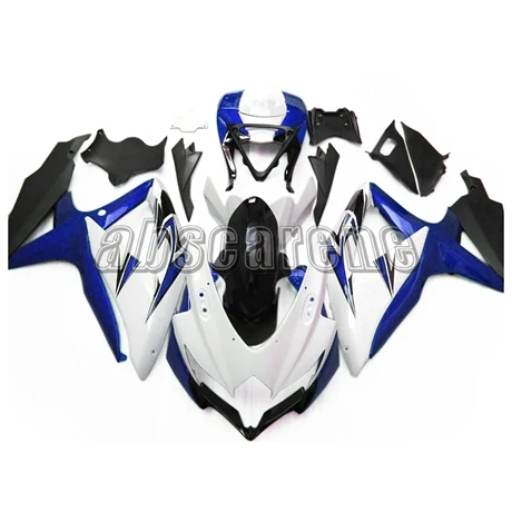 Мотоцикл полный обтекатель комплект для Suzuki GSXR600 GSXR750 K8 2008 2009 2010 ABS инъекции Cowlings глянцевый белый синий черный Чехлы
