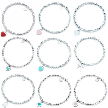 

SL 01 TFB RLLEN Original 925 Sterling Silver Classic Elegant Bracelet Multicolor Optional Logo Woman Girl DIY Jewelry.