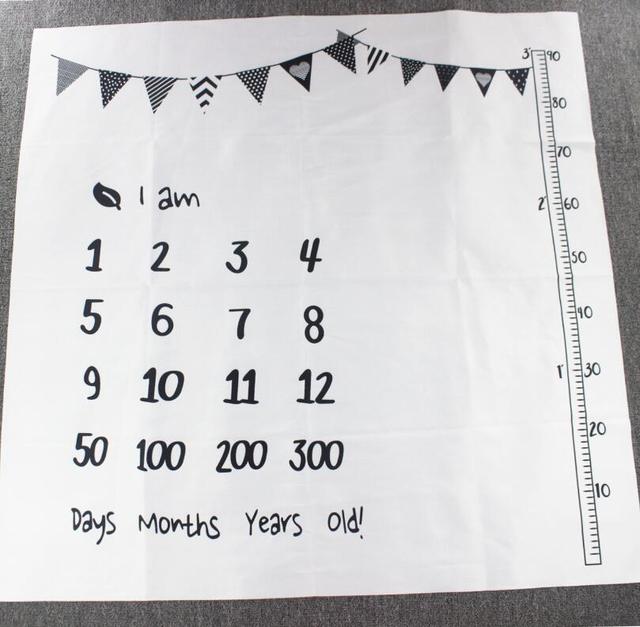Cloth for Infant Boy Girls Photography Accessories Newborn Baby Monthly Growth Milestone Blanket Photography Prop