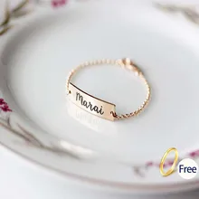 Детский именной браслет на заказ из нержавеющей стали, цепочка с именем ребенка, браслет с именем на заказ, детские ювелирные изделия BFF