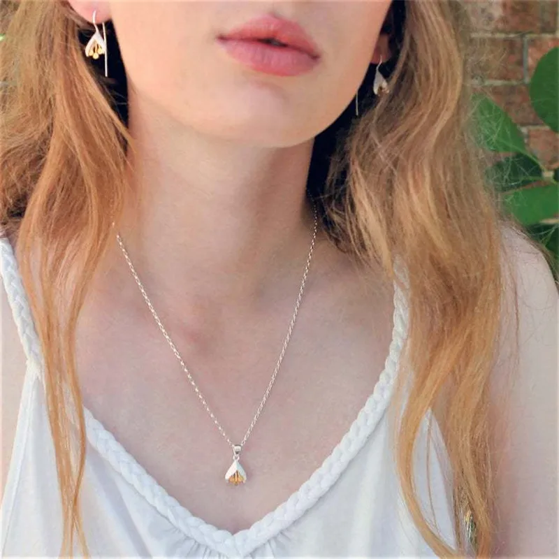 Women's Snowdrop Necklace January Birth 