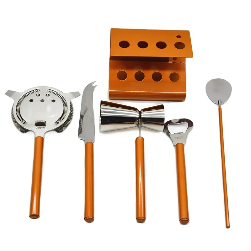 Wholesale Multi-color Stainless Steel 5pcs Cocktail Home Tool Bar set