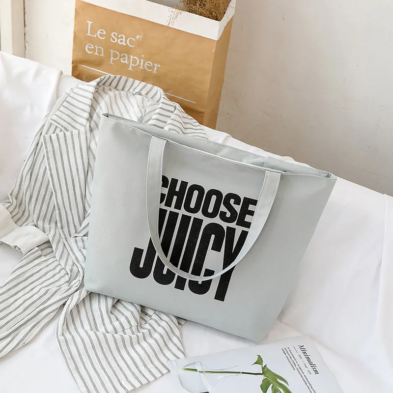 

Large-Volume Lettered Printed Nylon Shoulder WOMEN'S Bag-Hand 2019 New Style Korean-style Large Bag WOMEN'S Bag a Generation of