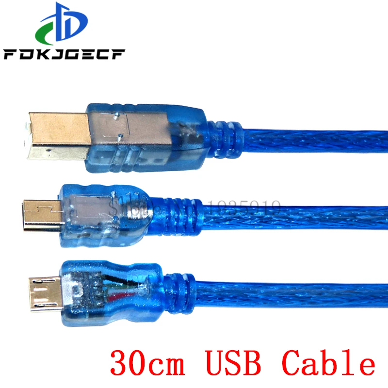 30 см USB кабель для Uno r3/Nano/MEGA 2560/Leonardo/Pro micro/DUE Blue высокого качества USB/Mini USB/Micro 0 3 m