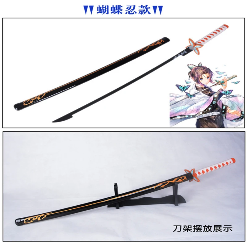 Kimetsuなしyaiba剣武器悪魔特効kochou Shinobuコスプレ剣1 1アニメ忍者ナイフpu 104センチメートル武器小道具 Toy Swords Aliexpress