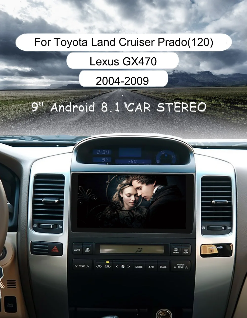 " 1din с 4G sim-картой DSP 4 Гб 64 ГБ для Toyota Land Cruiser Prado(120) Lexus GX470 Автомагнитола gps Android мультимедийный плеер