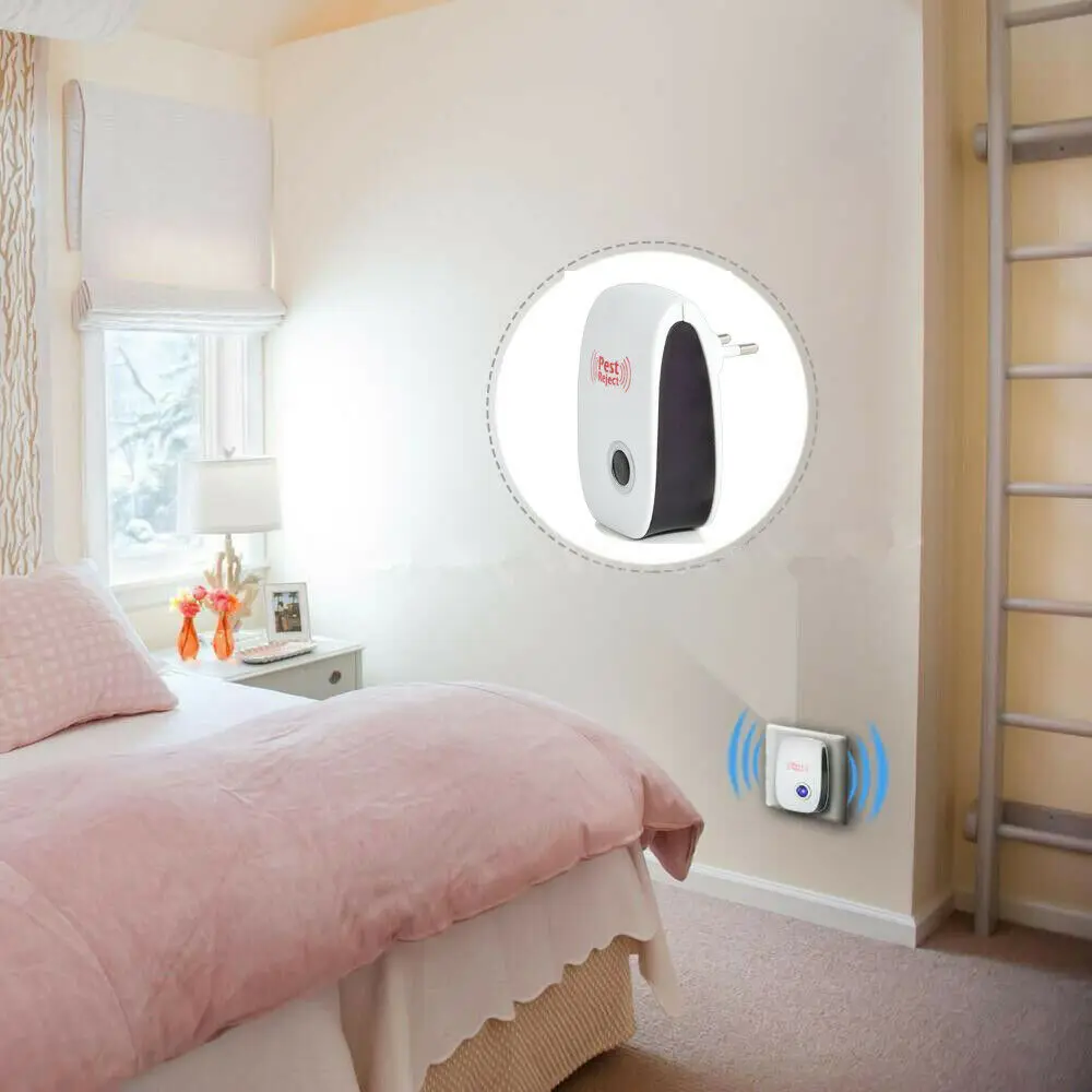 2PCS Electronic Ultrasonic Pest Reject Mosquito Cockroach Killer Repeller For Home Bedroom Garden Yard Farm